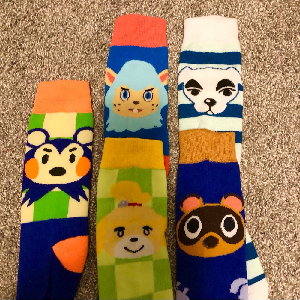 🎀 Pair of 5 animal crossing long socks - Picture 3 of 3